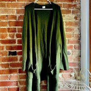 Long Green Cozy Cardigan